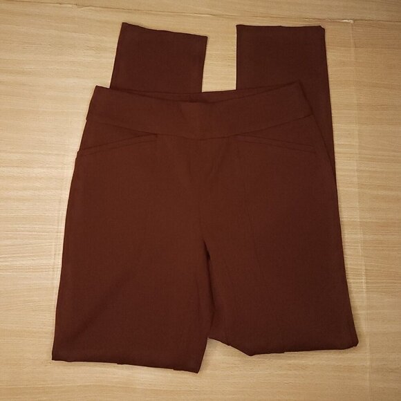 Chico's So Slimming Rust Brown Elastic Waist Ponte Pants XS - Picture 1 of 7